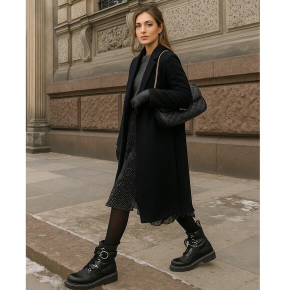 Dr. Martens 1460 Pascal Chain Black Leather Combat Boots | Punk Grunge Classic - Picture 2 of 16